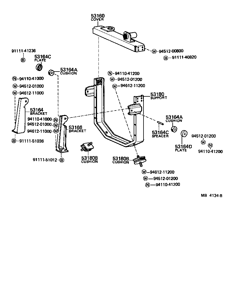 90540-19035 CUSHION, RADIATOR SUPPORT product image
