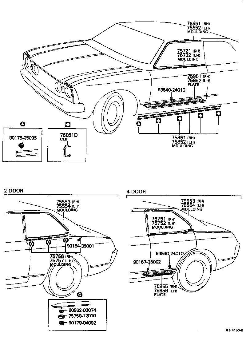 75552-20050 MOULDING, ROOF DRIP SIDE FINISH, LH product image