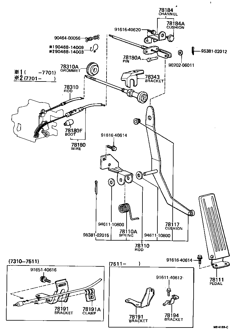 90508-23204 SPRING (FOR ACCELERATOR PEDAL ROD) product image