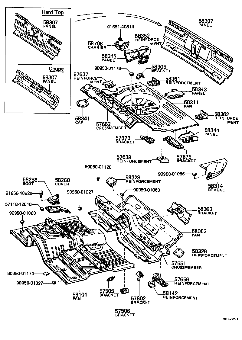 57606-15010 MEMBER, REAR FLOOR CROSS, NO.3 product image