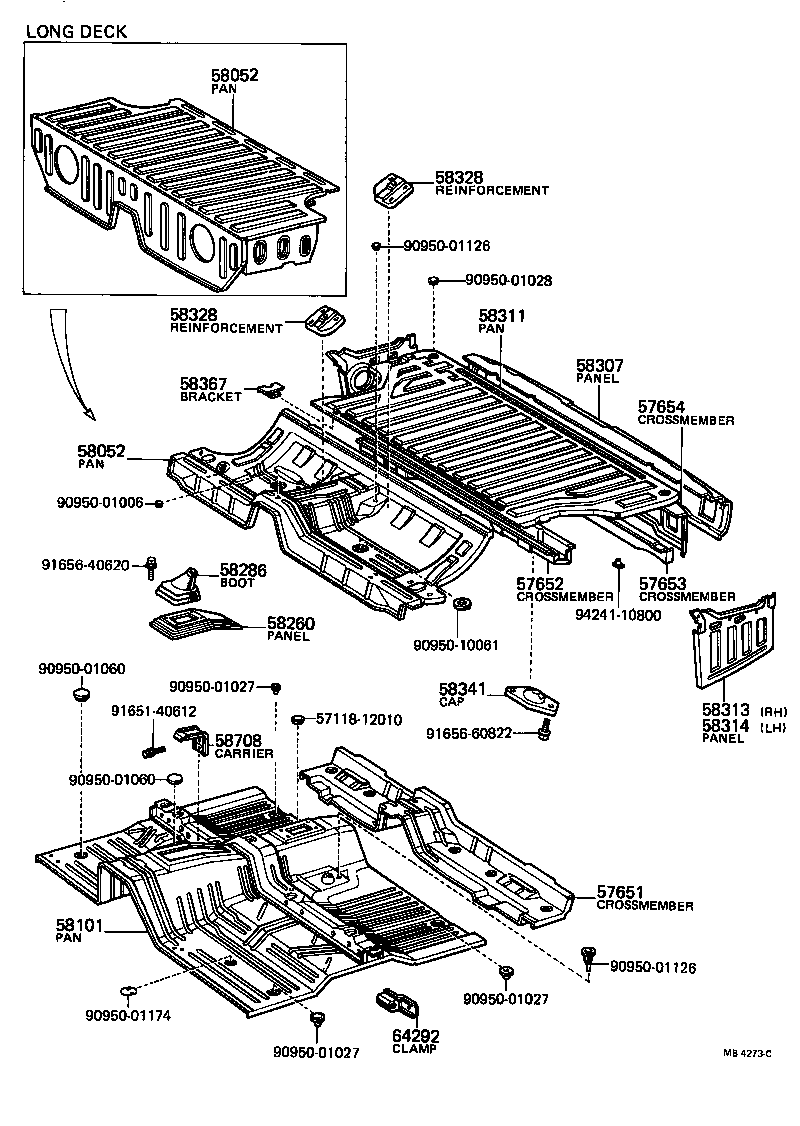 57606-15010 MEMBER, REAR FLOOR CROSS, NO.3 product image