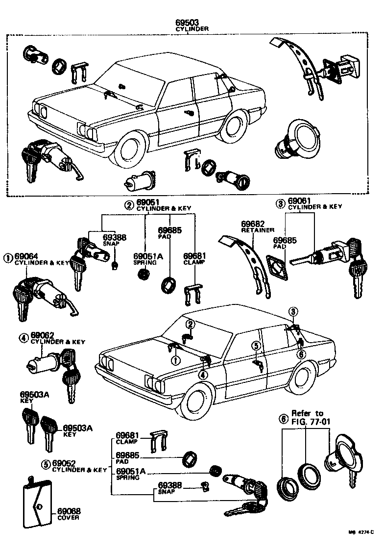 Toyota 64949-21020 SNAP, ROD(FOR DOOR LOCK)