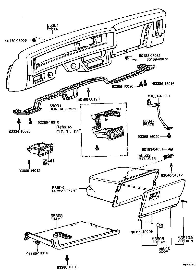 Toyota 55413-12030 ORNAMENT, INSTRUMENT PANEL, CENTER