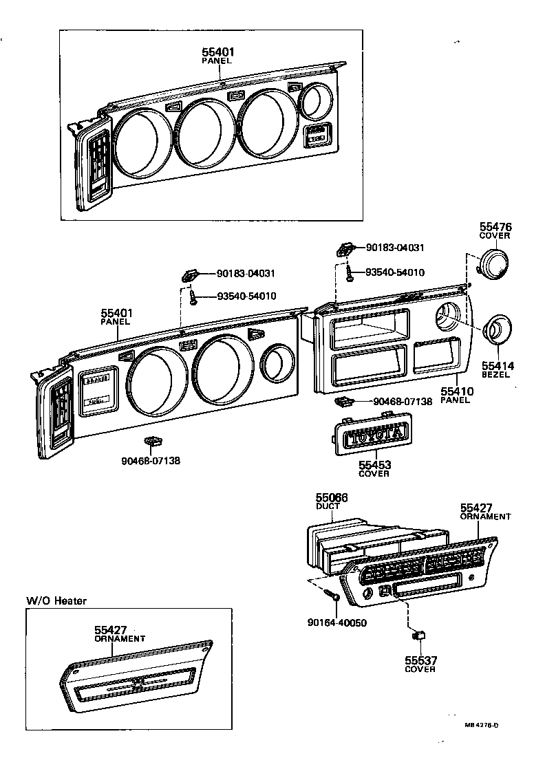 55404-12480 PANEL SUB-ASSY, INSTRUMENT CLUSTER FINISH product image