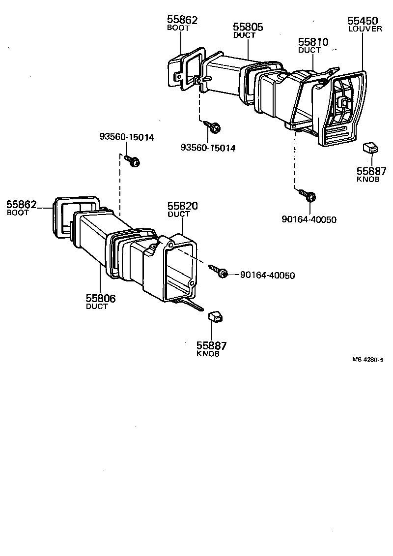Toyota 55844-12040 BOOT, SIDE VENTILATOR