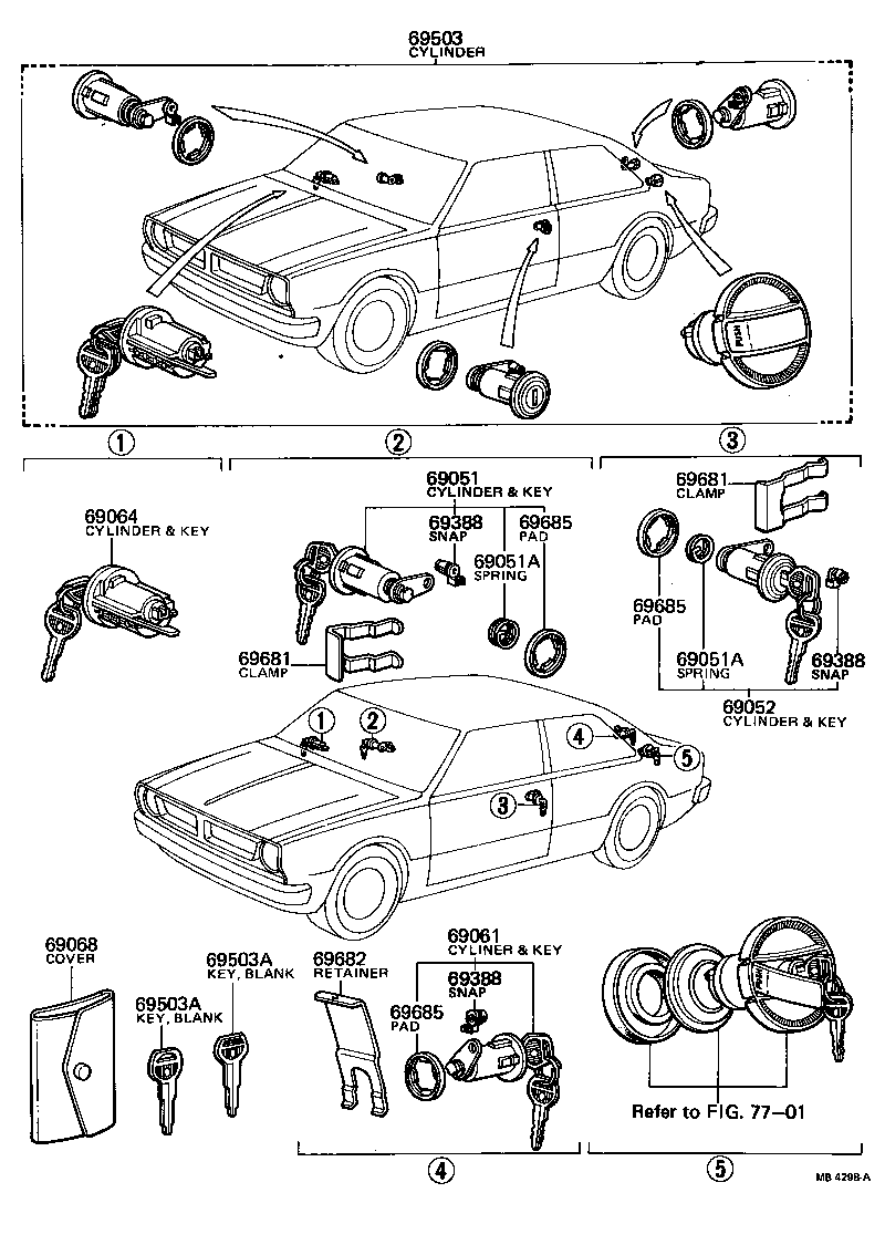 69005-12052 CYLINDER SET, LOCK product image