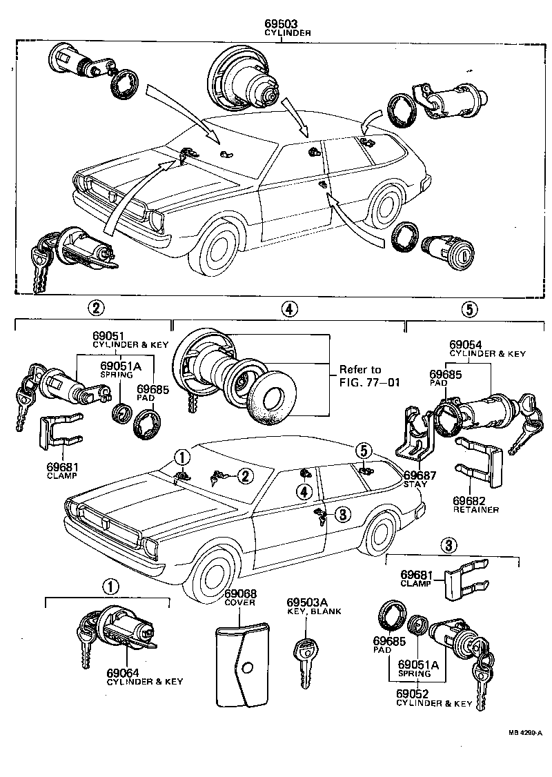 69005-12052 CYLINDER SET, LOCK product image