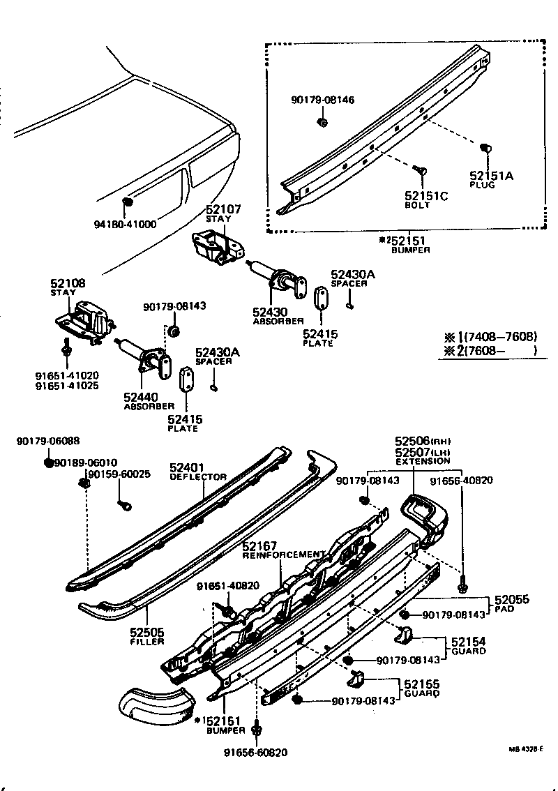 Toyota 52552-13010 FILLER, REAR BUMPER, RH
