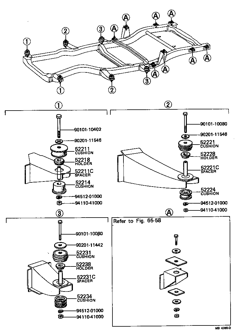 52201-35010 CUSHION, BODY MOUNTING, NO.1 UPPER product image