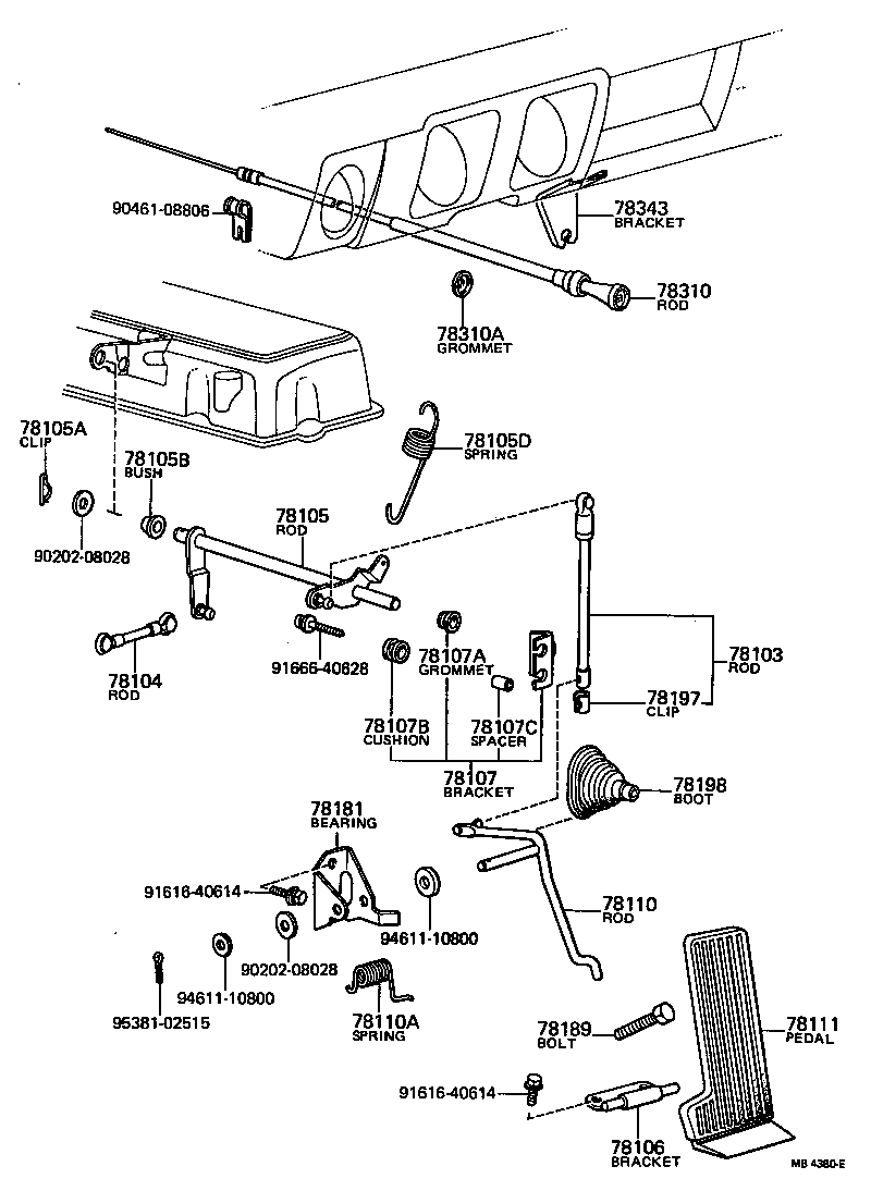 78101-89109 ROD ASSY, ACCELERATOR PEDAL product image
