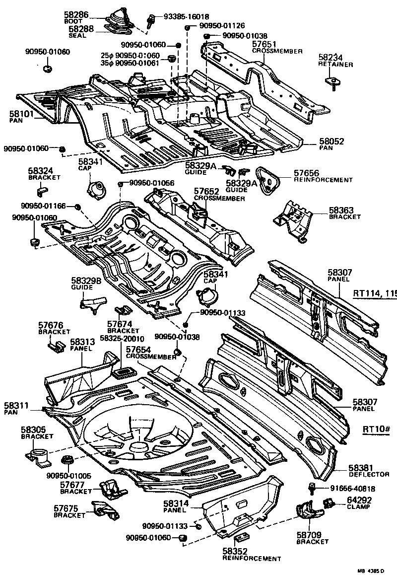 Toyota 58101-20190 PAN SUB-ASSY, FRONT FLOOR