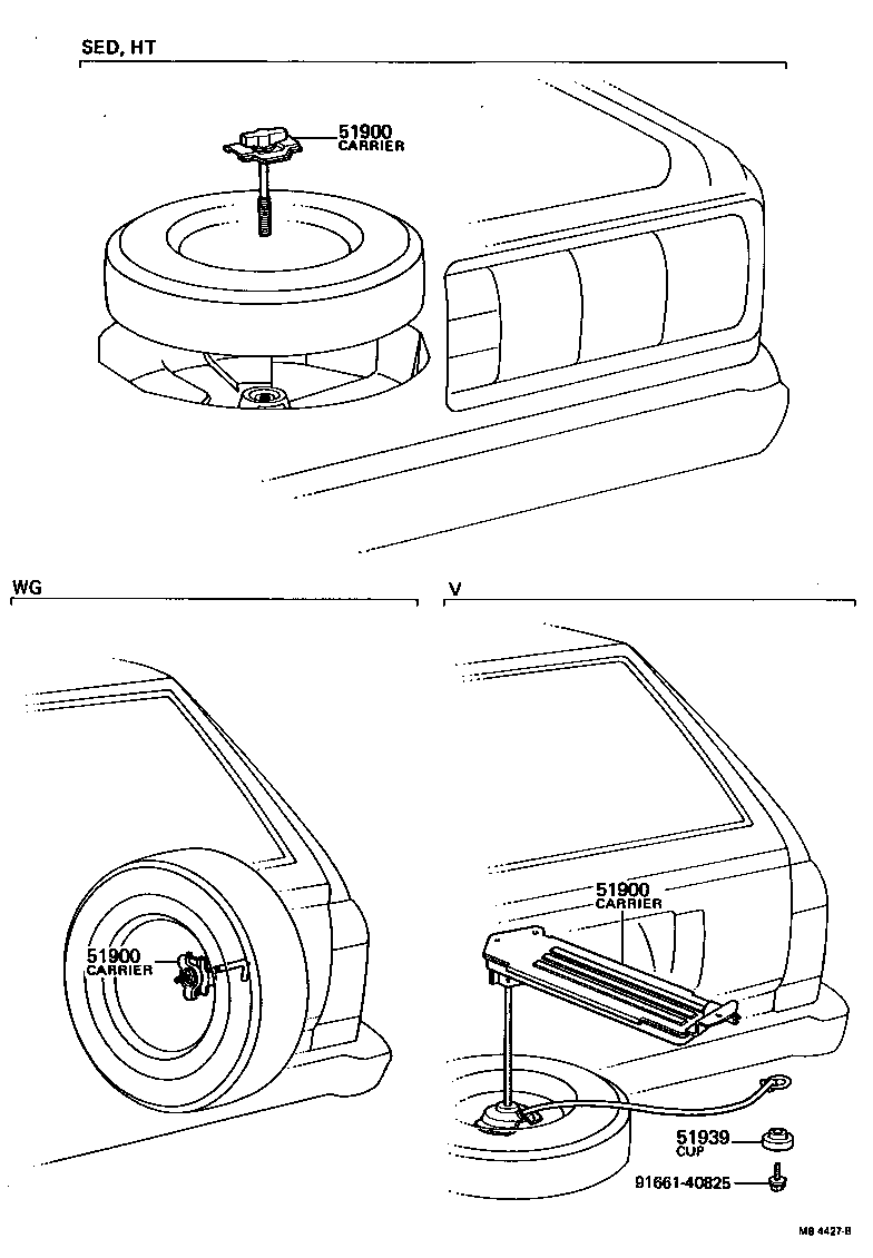 51900-91702 CARRIER ASSY, SPARE WHEEL product image
