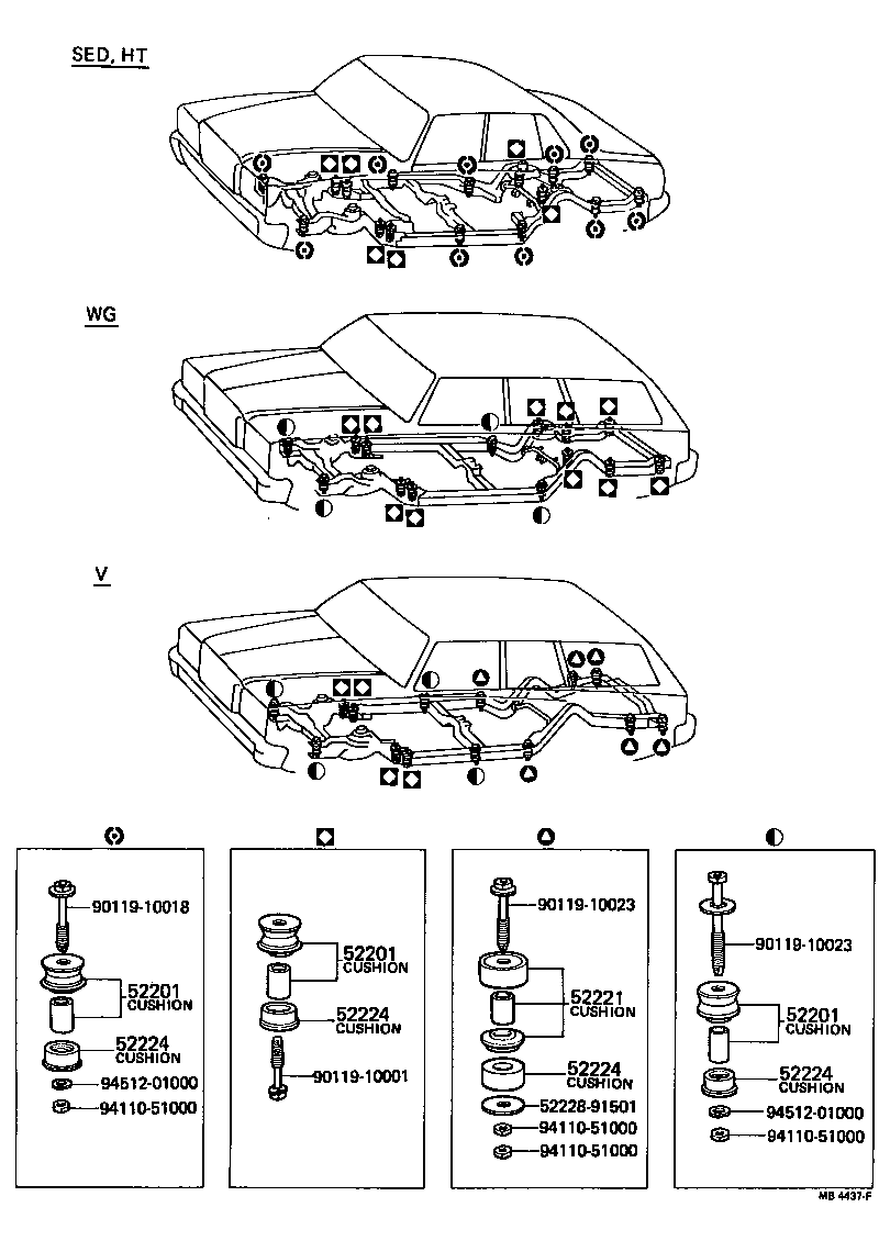 52201-30905 CUSHION ASSY, BODY MOUNTING, UPPER product image