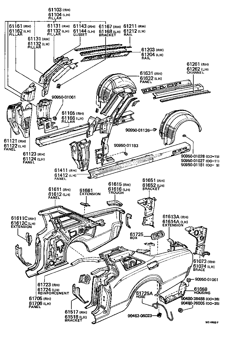 61611-91702 PANEL, QUARTER, RH product image