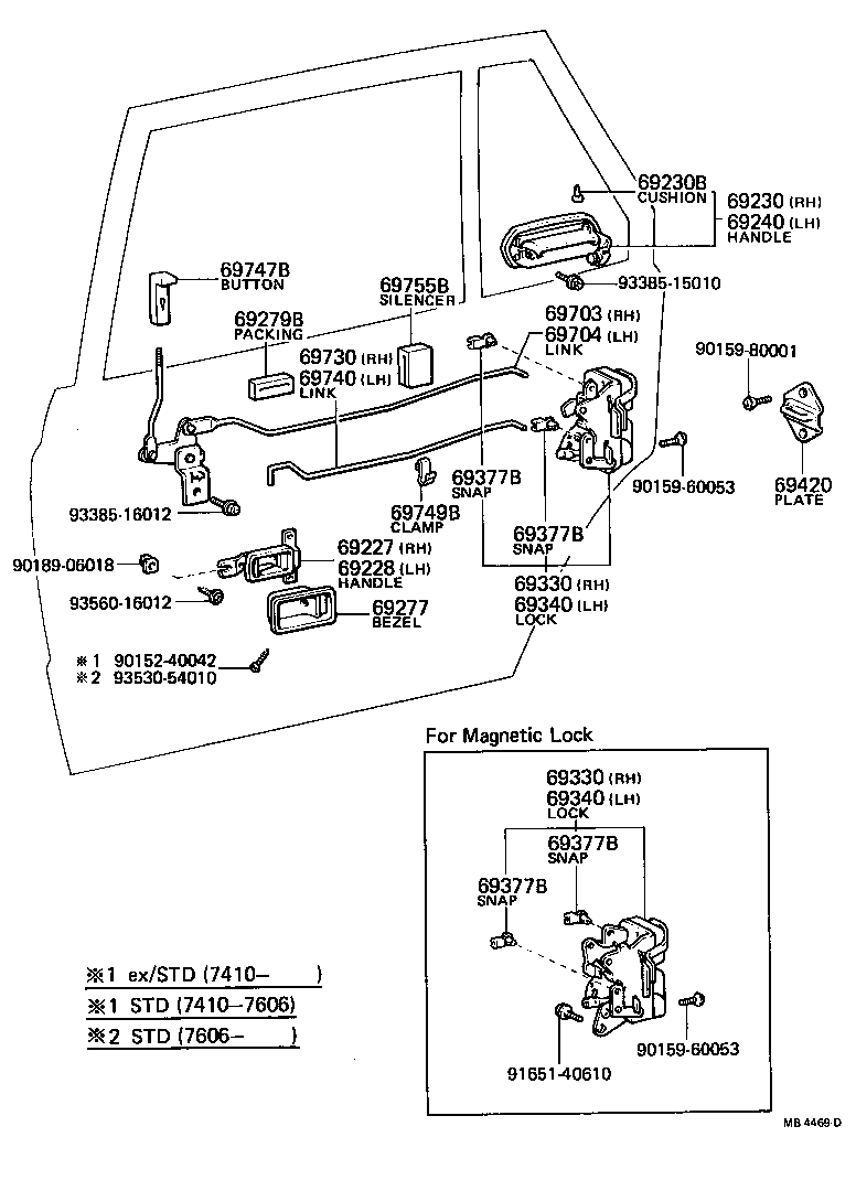 69240-30040 HANDLE ASSY, REAR DOOR OUTSIDE, LH product image