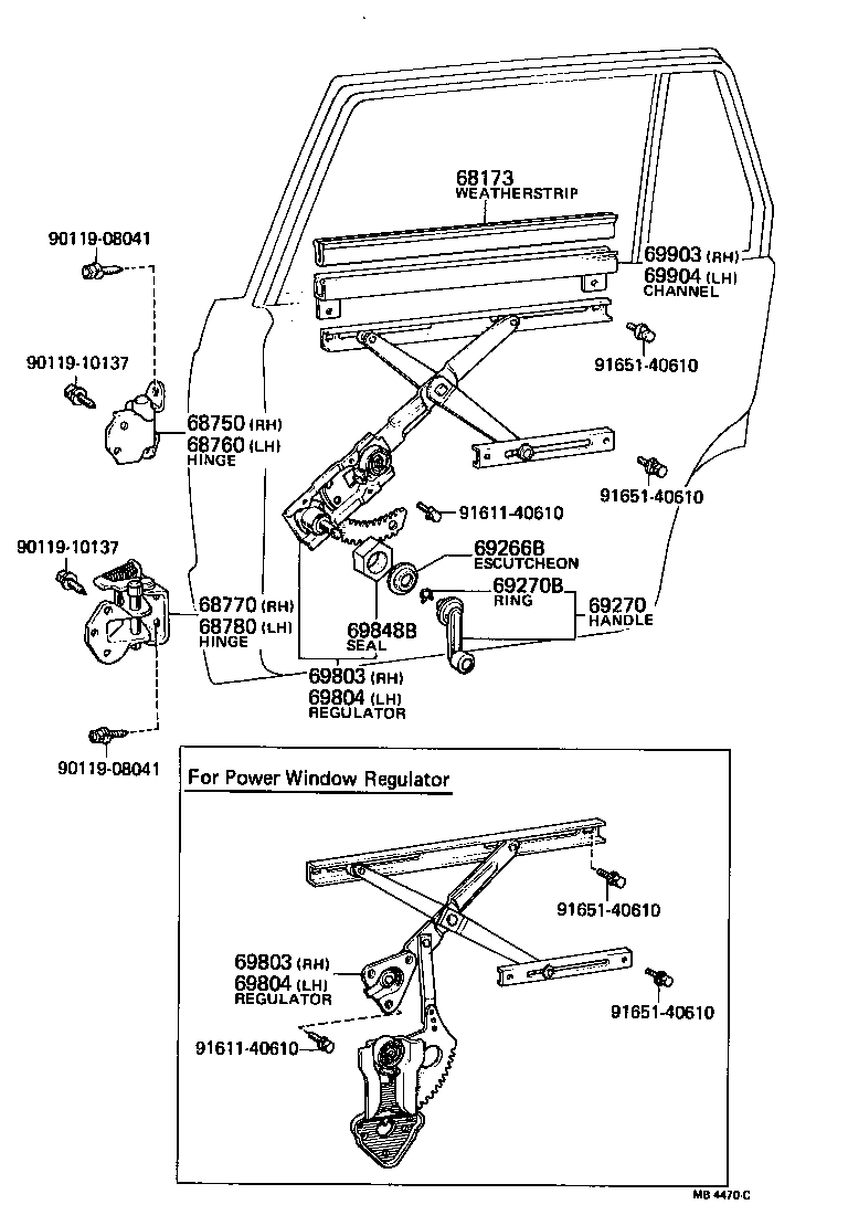 69840-30090 REGULATOR SUB-ASSY, REAR DOOR WINDOW, LH product image