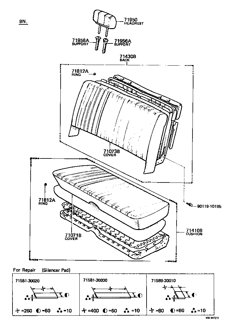 71071-91702-04 COVER, FRONT SEAT CUSHION(FOR SEMI-SEPARATE TYPE) product image