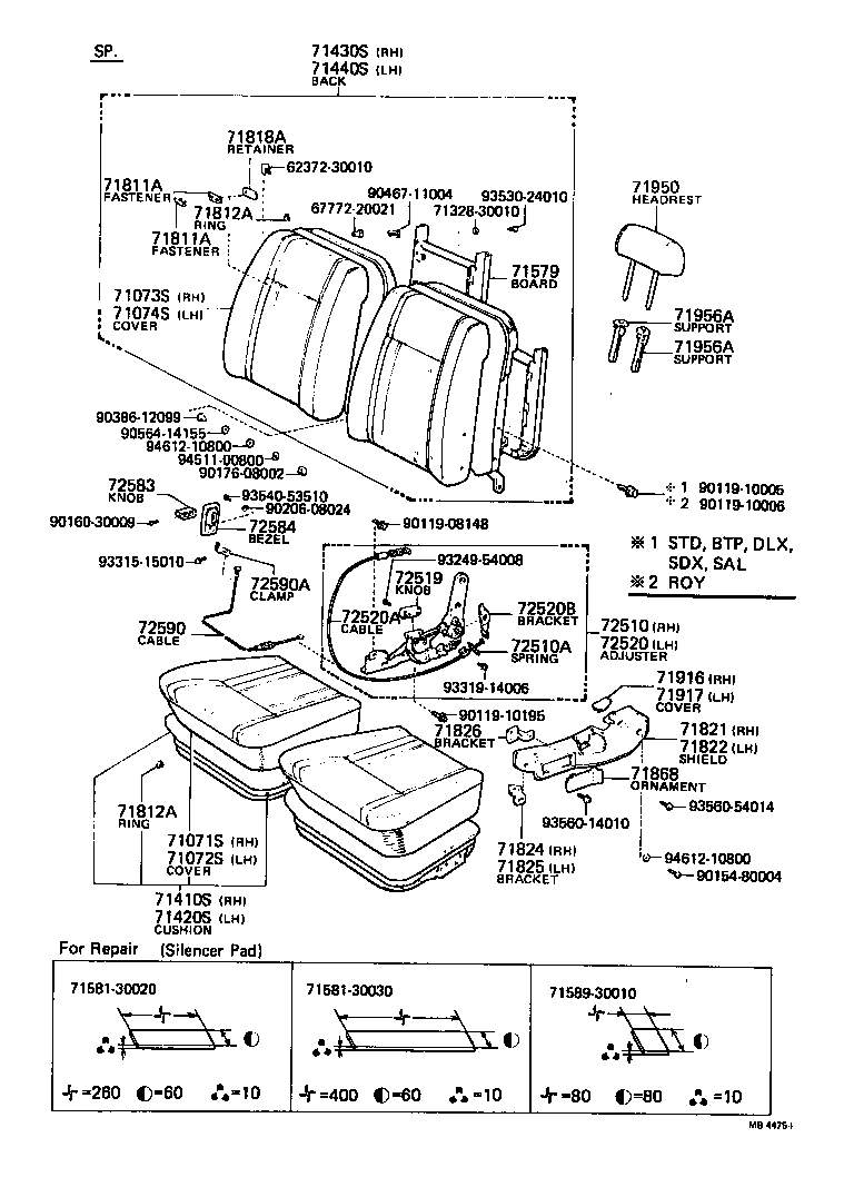 71071-91702-04 COVER, FRONT SEAT CUSHION(FOR SEMI-SEPARATE TYPE) product image