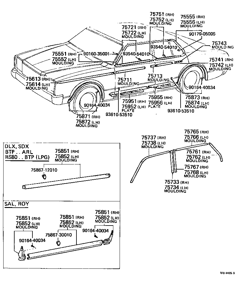 75552-91901 MOULDING, ROOF DRIP SIDE FINISH, LH product image