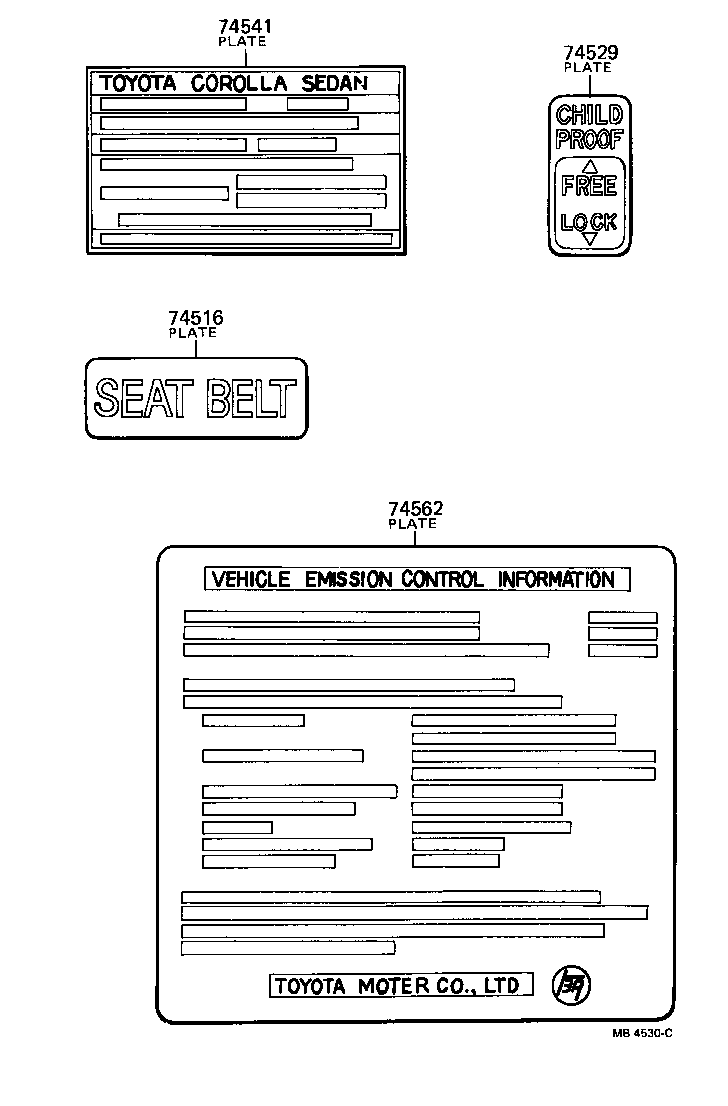42661-13060 PLATE, TIRE PRESSURE CAUTION product image