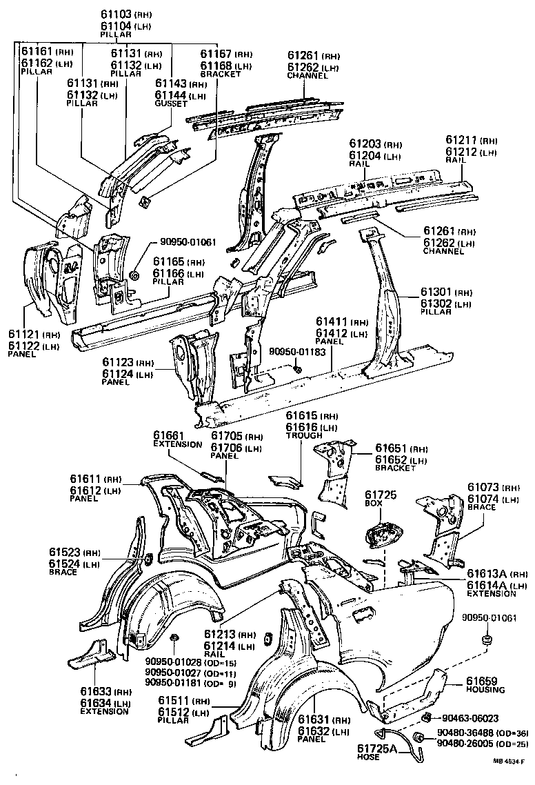 61611-91702 PANEL, QUARTER, RH product image