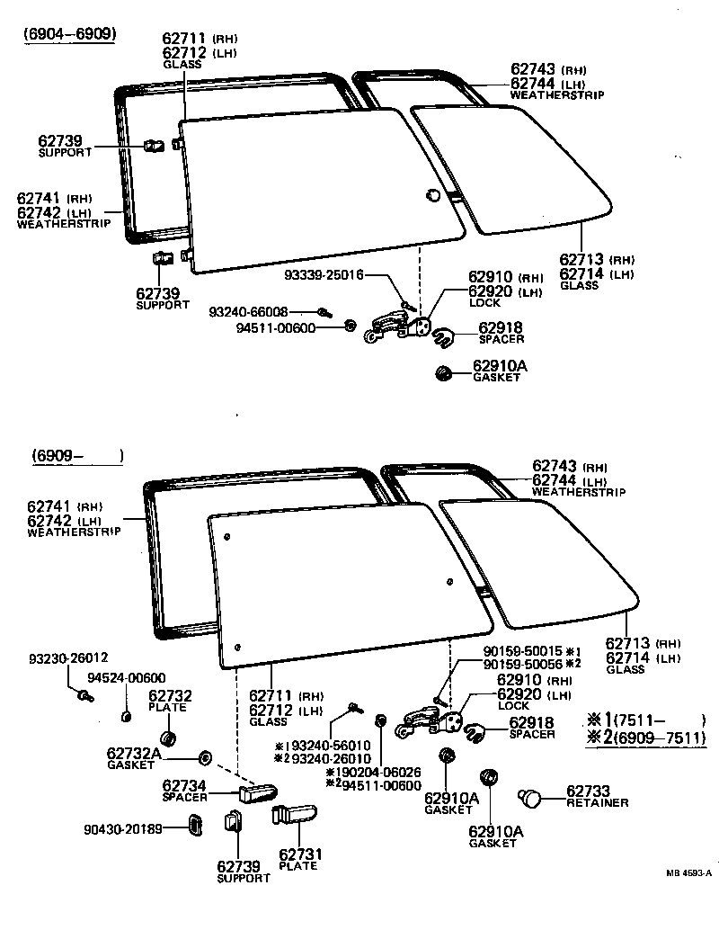 62071-10020 GLASS, QUARTER WINDOW, RH product image