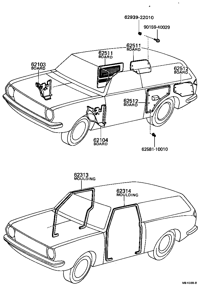 62113-10030 BOARD SUB-ASSY, COWL SIDE TRIM, RH product image