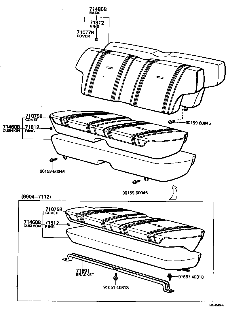 71702-11050 STOPPER SUB-ASSY, REAR SEAT BACK, RH product image