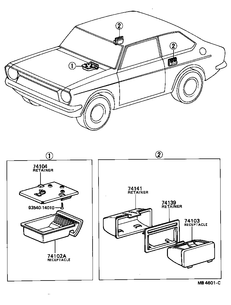74104-10020 RETAINER SUB-ASSY, ASH RECEPTACLE, NO.1 product image