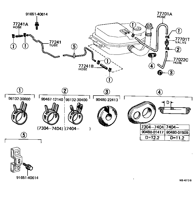 95332-06022 HOSE, FUEL, NO.2 (FOR MAIN TUBE, NO.2) product image