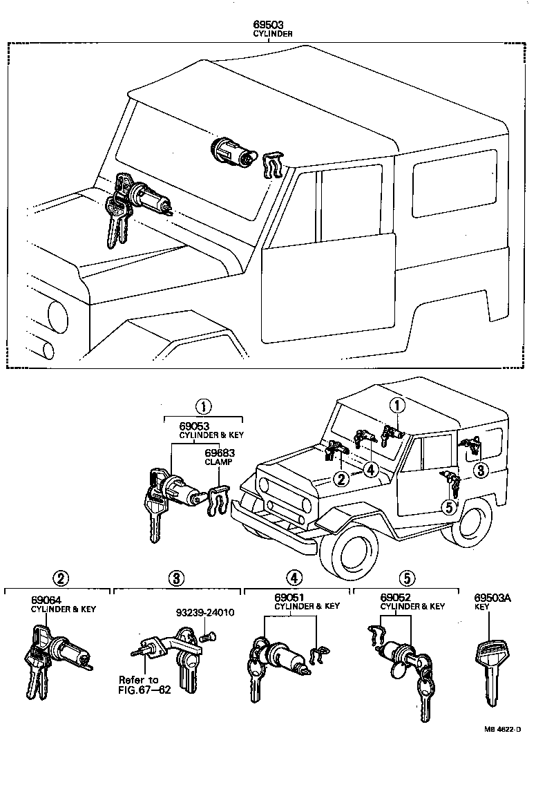 69005-60061 CYLINDER SET, LOCK product image