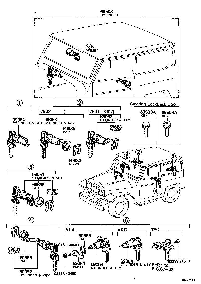 69005-69025 CYLINDER SET, LOCK product image