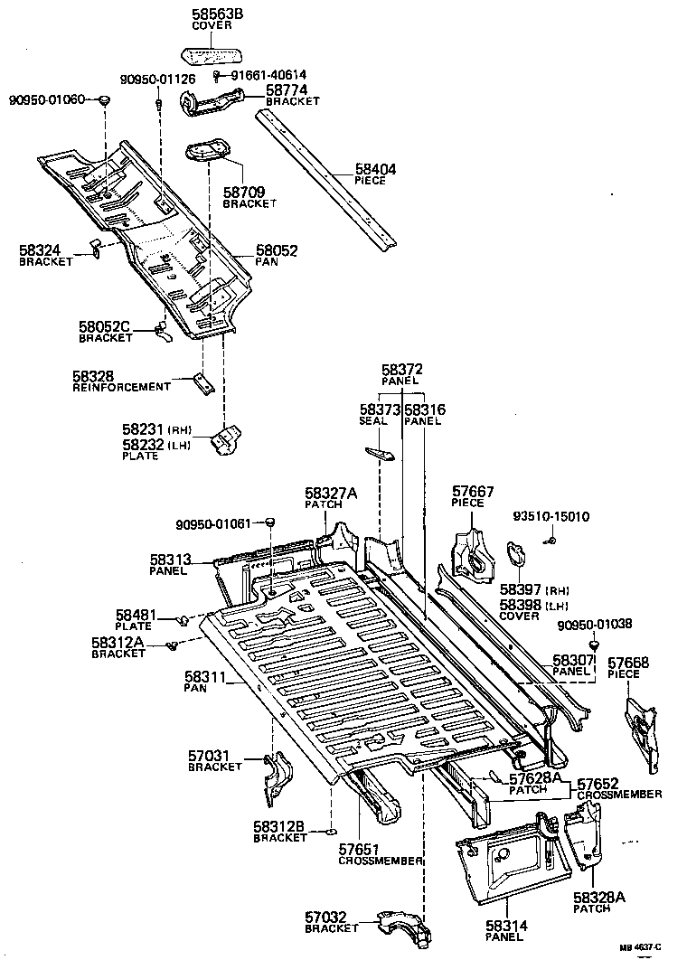 57068-91702 PANEL, REAR FLOOR SIDE, LH product image