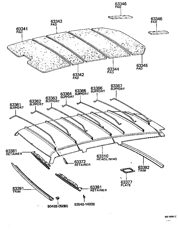 63345-91701 PAD, ROOF SILENCER, NO.5 product image