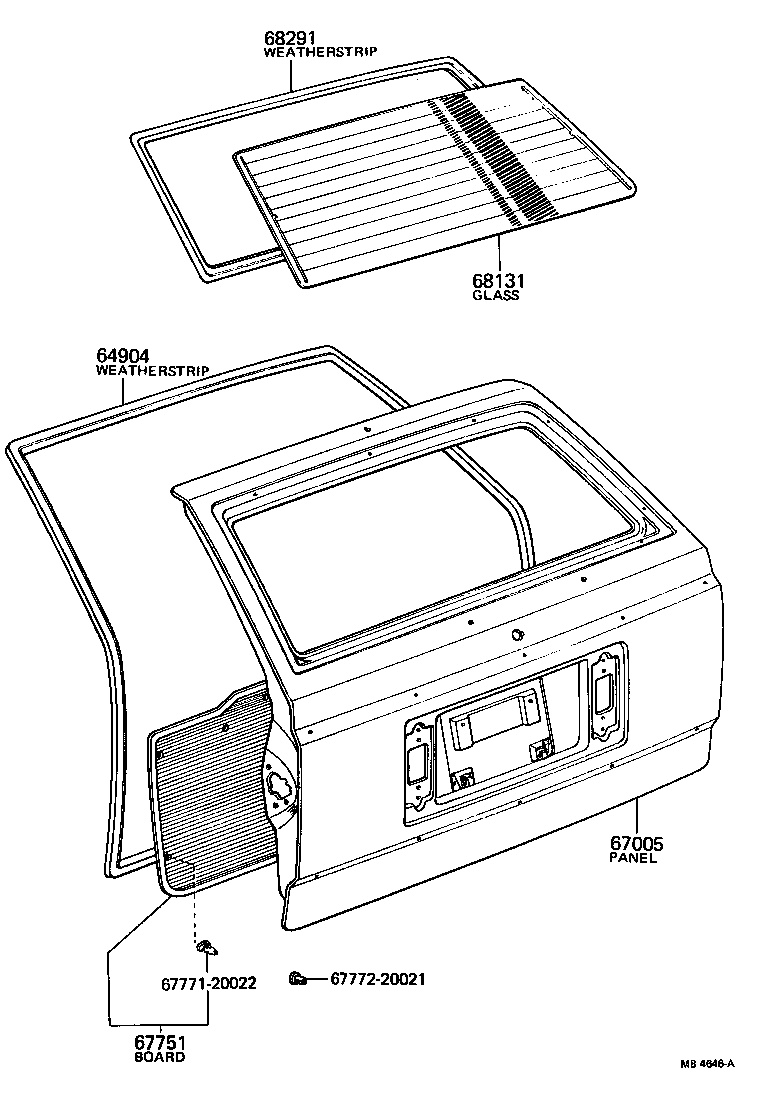 67005-91707 PANEL SUB-ASSY, BACK DOOR product image