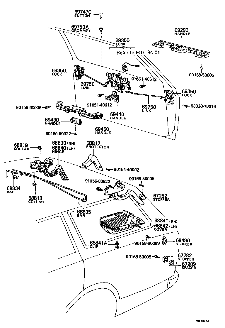 68808-91702 BAR, BACK DOOR TORSION, LH product image