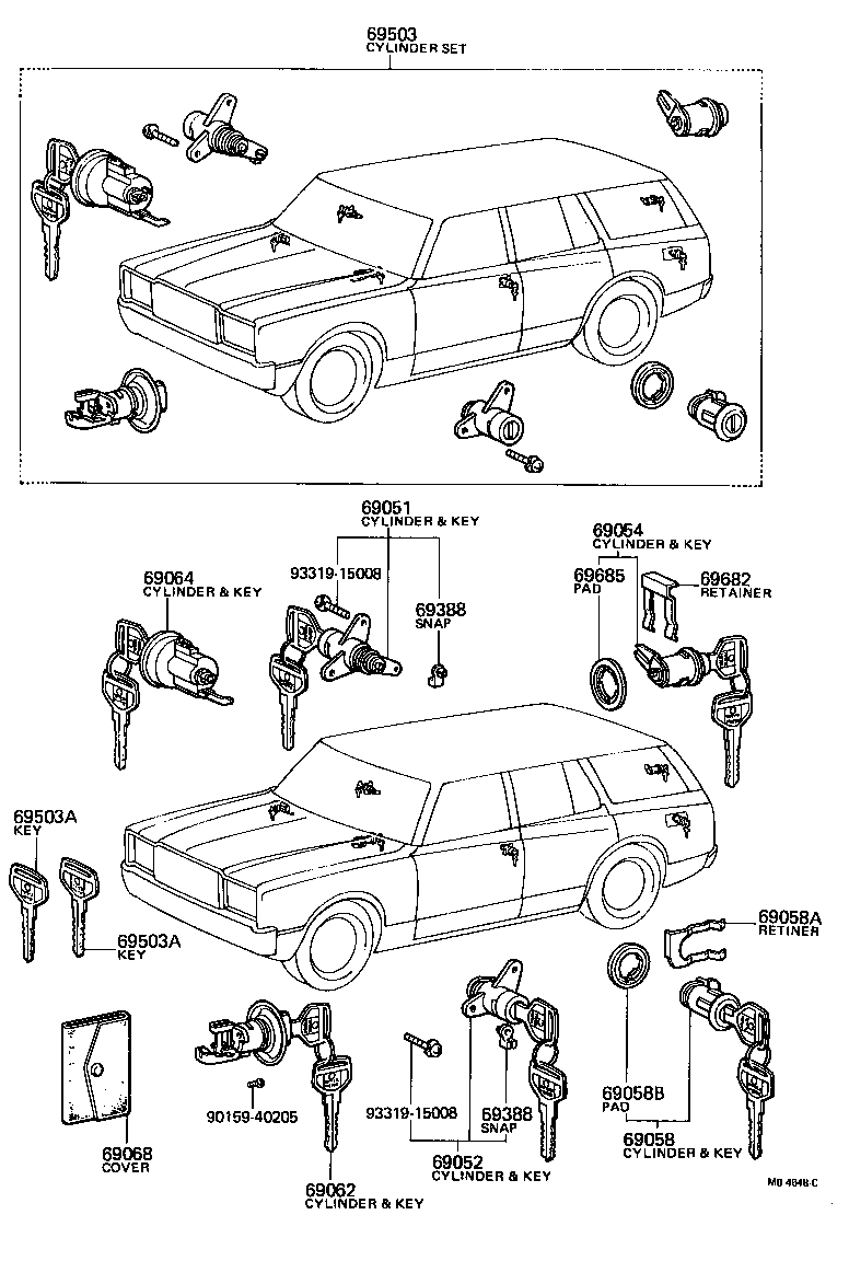 69005-39045 CYLINDER SET, LOCK product image