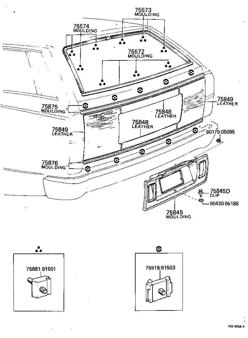 75575-30090 MOULDING, BACK WINDOW, LOWER product image