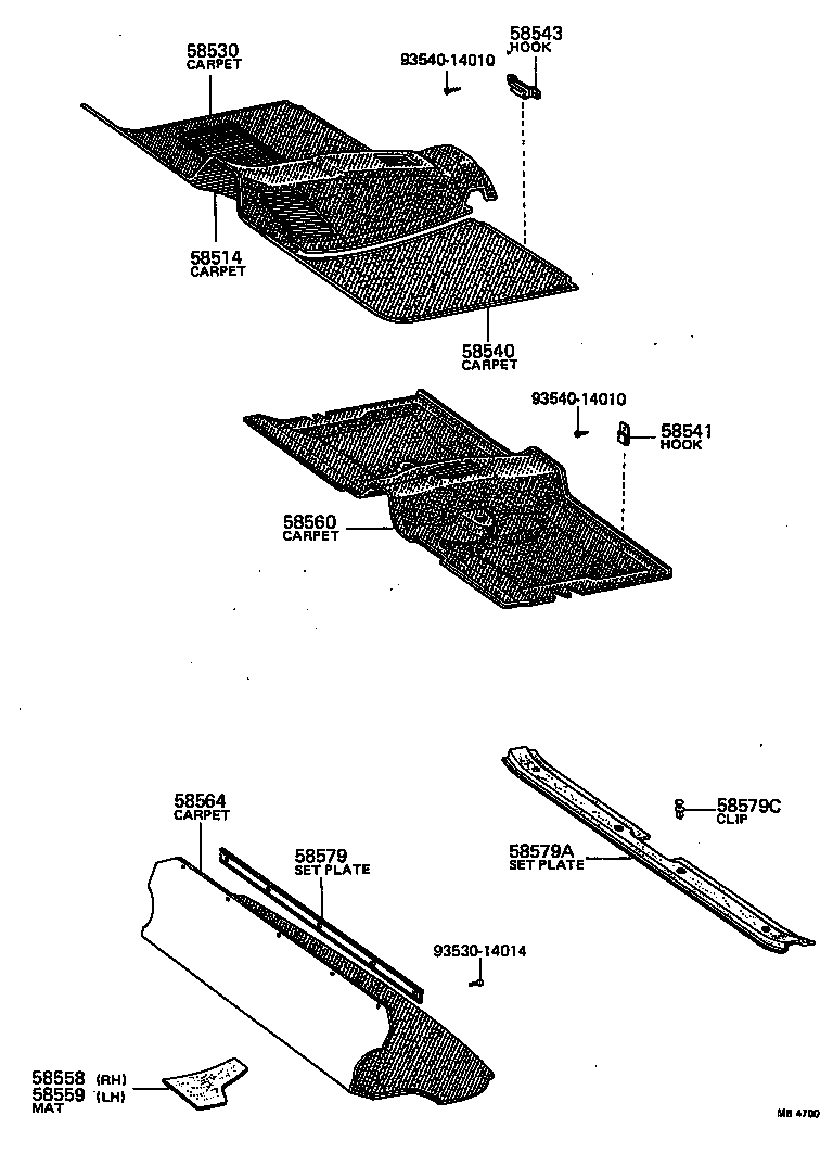 58560-20171-01 CARPET ASSY, FLOOR, REAR product image