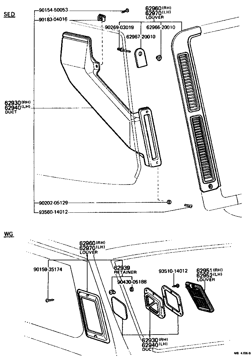 Toyota 62952-29067 LOUVER ASSY, ROOF SIDE VENT, LH