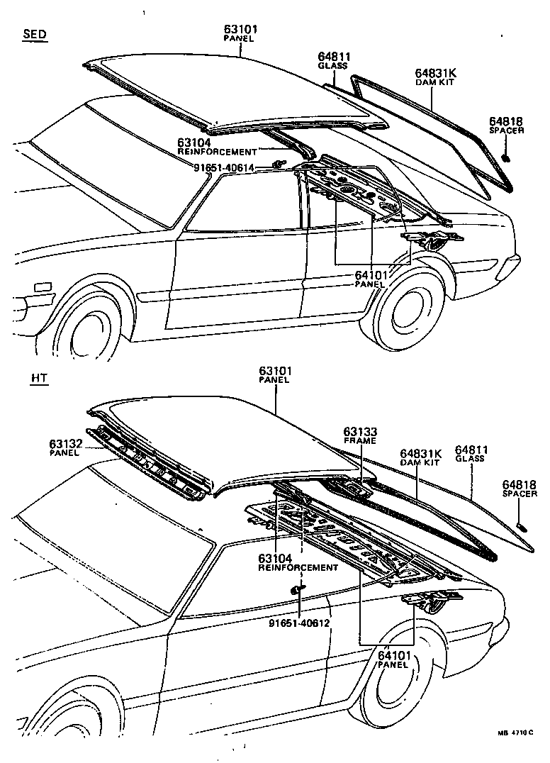 Toyota 63143-20060 REINFORCEMENT SUB-ASSY, ROOF PANEL, CENTER
