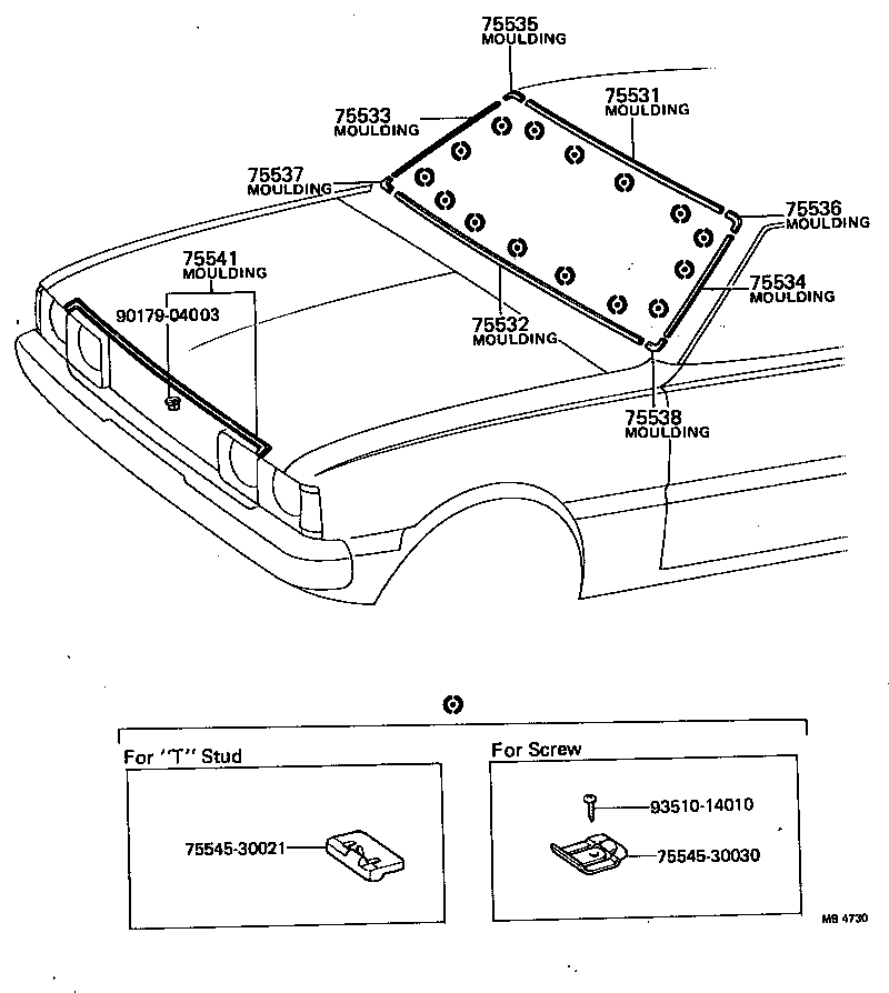 75533-20110 MOULDING, WINDSHIELD, OUTSIDE RH product image