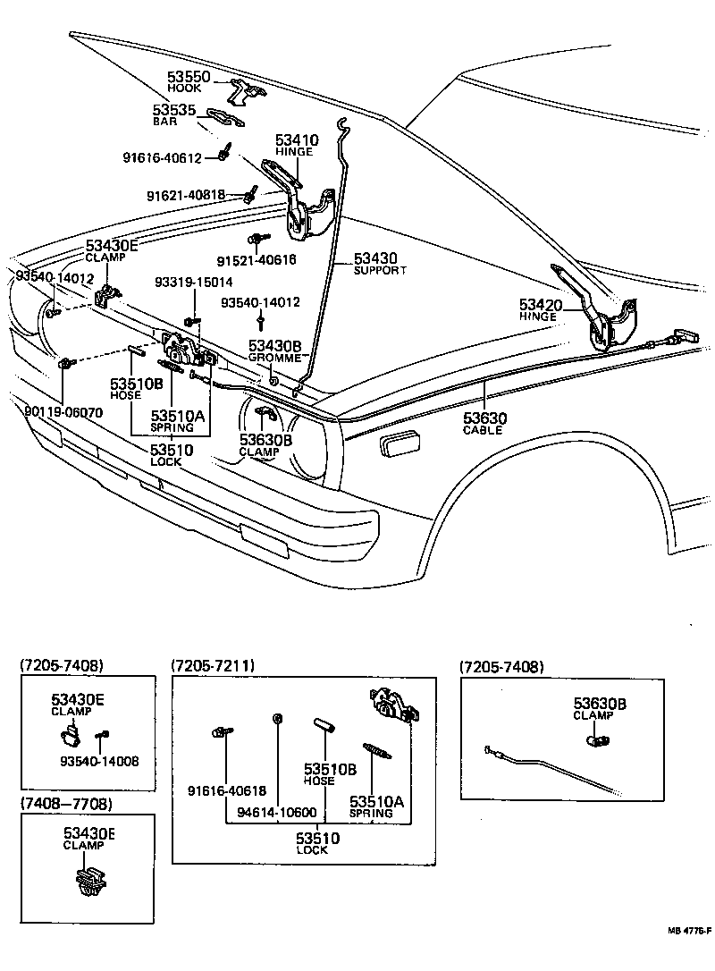 53550-89101 HOOK ASSY, HOOD AUXILIARY CATCH product image