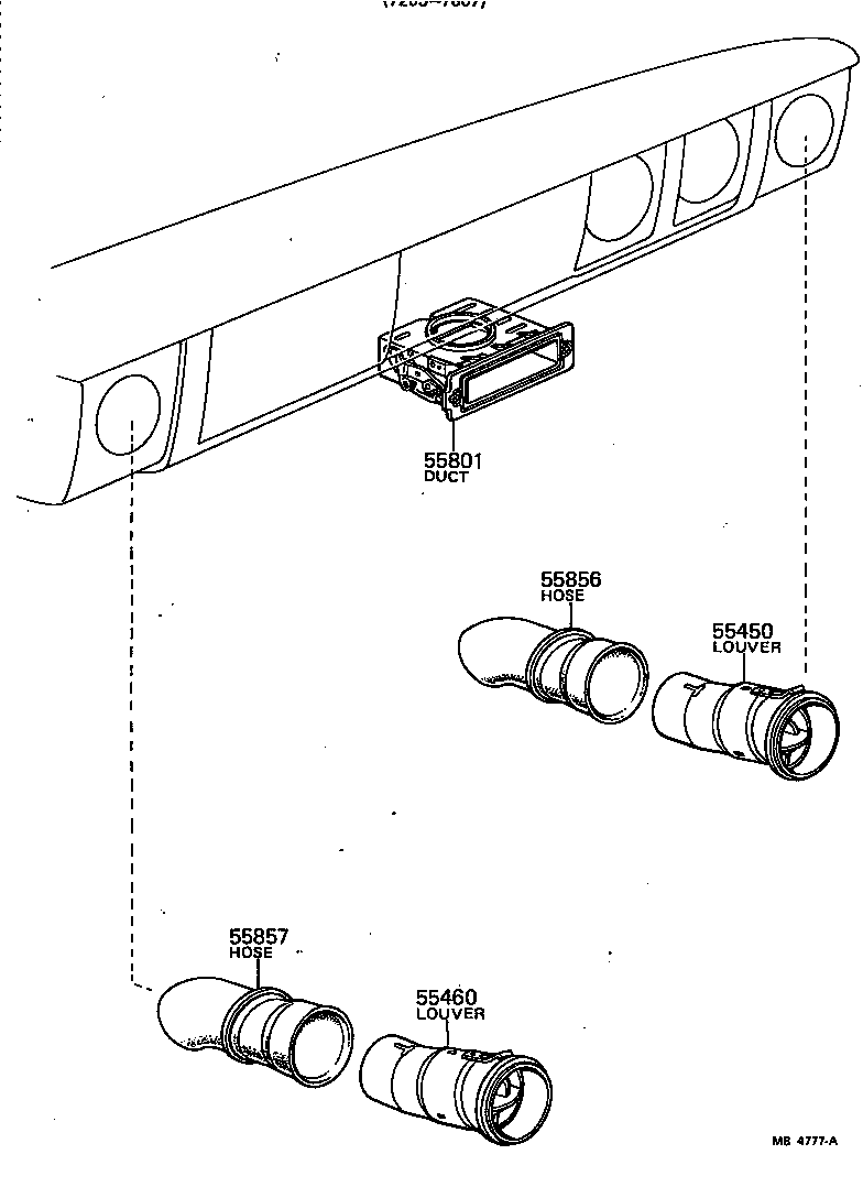 55402-89101 LOUVER ASSY, SIDE VENTILATOR, RH product image