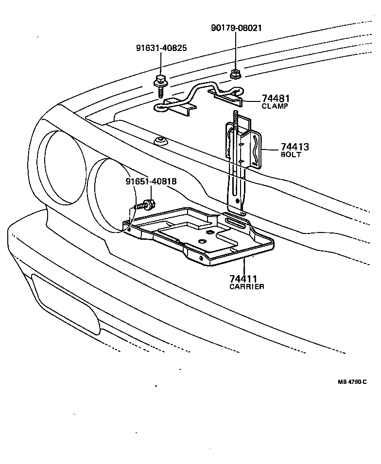 74404-89102 CLAMP, BATTERY HOLD DOWN product image