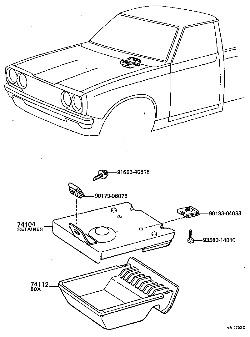74104-89102 RETAINER SUB-ASSY, ASH RECEPTACLE, NO.1 product image
