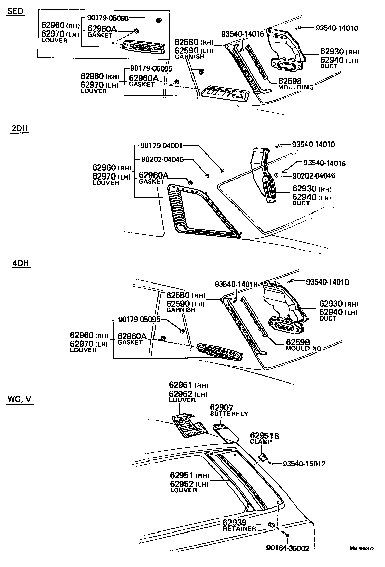 62952-39015 LOUVER ASSY, ROOF SIDE VENT, LH product image