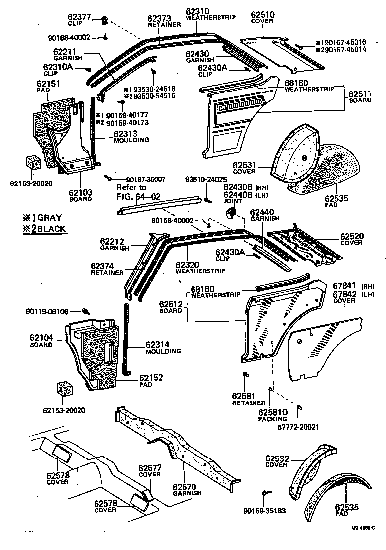 62312-20060 WEATHERSTRIP, ROOF SIDE RAIL, LH product image