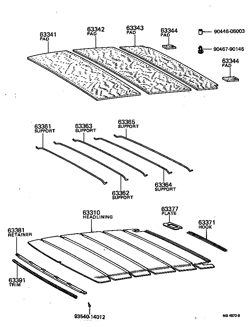 63310-20150 HEADLINING ASSY, ROOF product image