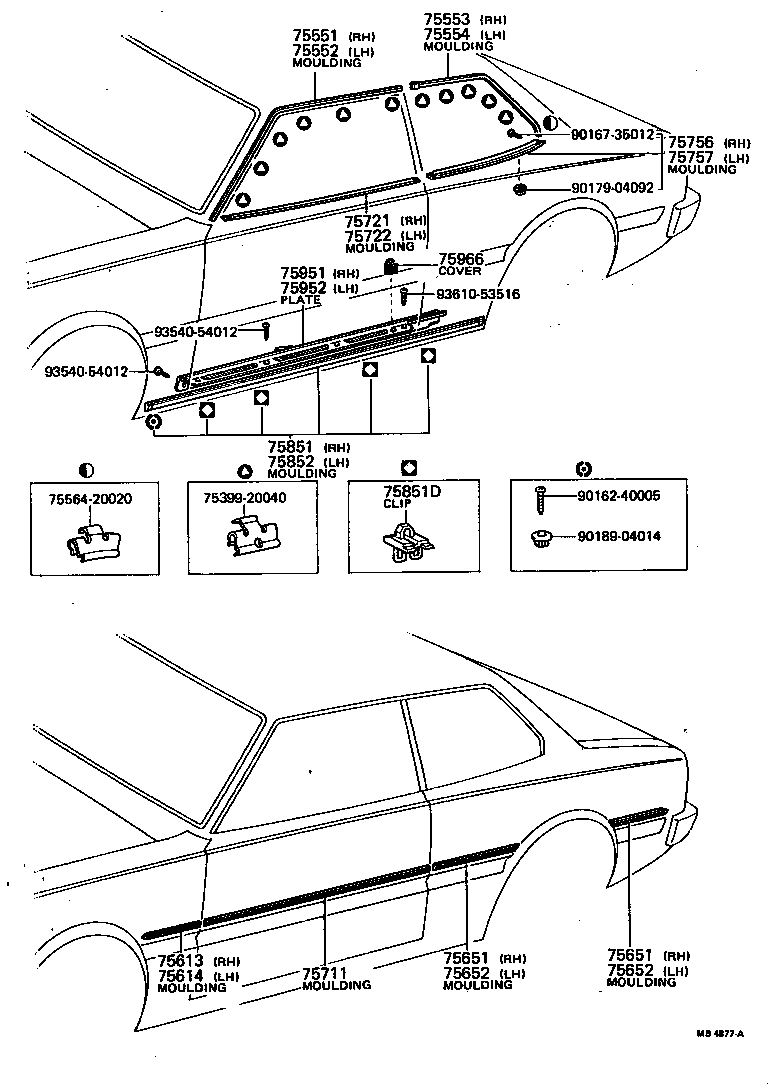75720-29015 MOULDING, FRONT DOOR BELT, LH product image
